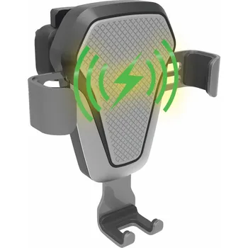 Držák telefonu LUKE-V bezdrátové nabíjení 10W silver Compass 06295