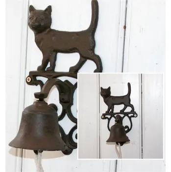 Domovní zvonek Zvonek s kočkou litina 24x14cm