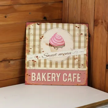 Plechová cedule Plechová cedule Bakery cafe 30x30 cm