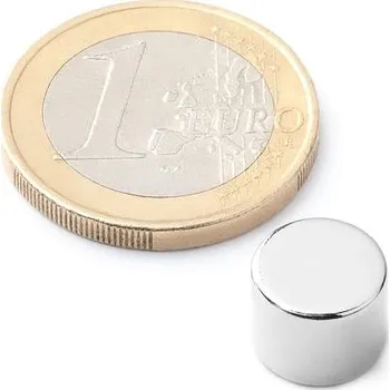 Dekorativní magnet Neodymový magnet kotouč Ø 10 mm, v. 8 mm, síla 3,7 kg