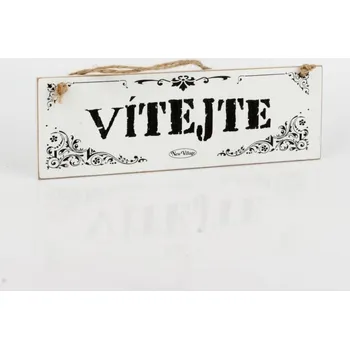 Plechová cedule Dřevěná cedule VÍTEJTE 30cm