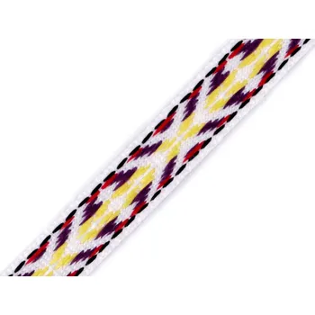 Prýmek/vzorovka indiánský bílý, šíře 10mm