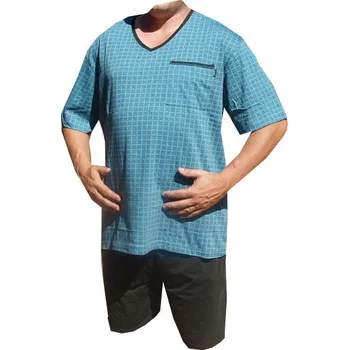 Pánské pyžamo xcena Bavlněné pyžamo se vzorem tyrkysové Velikost: XXXXXL