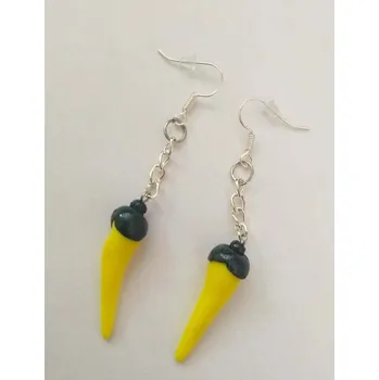 Náušnice chilli-semena Chilli náušnice jednoduché žluté
