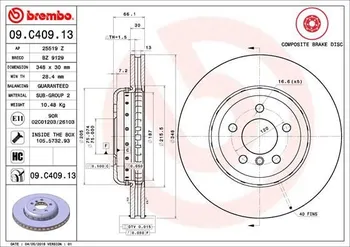 Brzdový kotouč Brembo 09.C409.13