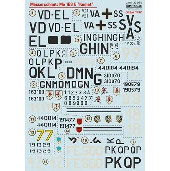 Plastikový model Print Scale 1/32 Messerschmitt Me 163B 'Komet' (wet decals)