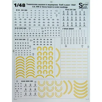 Plastikový model Print Scale 1/48 Bomb & rocket markings (US WWII/Korea)