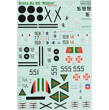 Plastikový model Print Scale 1/72 Breda Ba 65 'Nibbio' (wet decals)