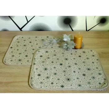 prostírání Margitex prostírání Vločka zelená, sada 2 ks (Vánoční prostírání)