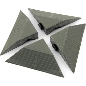 Šedý plastový rohový nájezd pro terasovou dlažbu Linea Combi - 4,8 cm - 4 ks