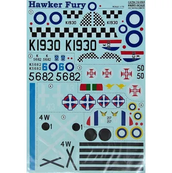 Plastikový model Print Scale 1/72 Hawker Fury (wet decals)