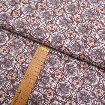 Bavlněné plátno - Kruhy vínovo-růžové - šíře 150cm