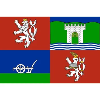 Vlajka Ústecký kraj vlaječka - 11 x 16 cm - nasunutí, zavěšení