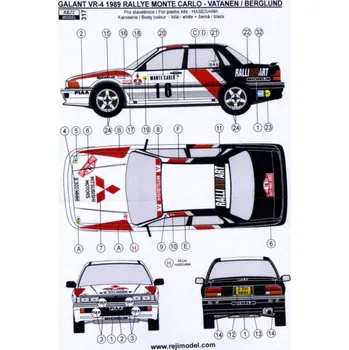 Plastikový model Reji model 1/24 Mitsubishi Galant VR-4 Rally Monte Carlo 1989