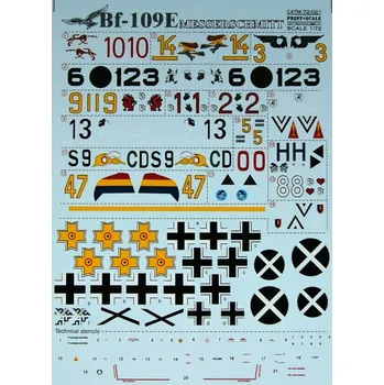 Plastikový model Print Scale 1/72 Messerschmitt Bf-109E (wet decals)