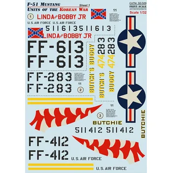 Plastikový model Print Scale 1/32 F-51 Mustang Korean War (wet decals)