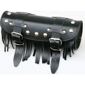 Zavazadlo na motocykl Kožená rolka W3, 28x10 cm - s nýty