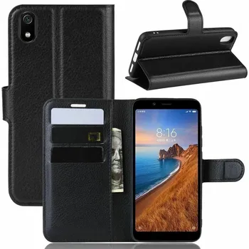 Pouzdro na mobilní telefon Pouzdro typu peněženka se stojánkem pro Xiaomi Redmi 7A, umělá kůže, černé