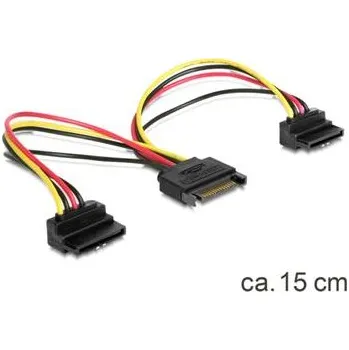 Kabel do PC Delock napájecí kabel SATA 15-pin na 2xSATA HDD - pravoúhlý