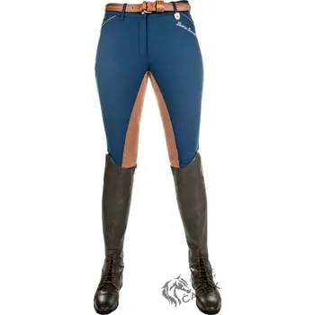 Jezdecké kalhoty Rajtky HKM -ROMA PIPING- - Tmavě modrá - 38