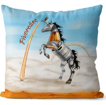 Dekorativní polštářek Polštář Pivorožec (Velikost: 40 x 40 cm)