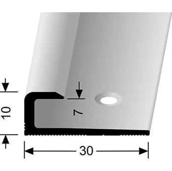 Stavební profil Ukončovací lišta hladká do 7 mm / d. 2,5m| Küberit 803 šroubovací Provedení: imit. nerezi kartáč F2G 3178030024