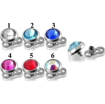 Piercing Piercingate Microdermal piercing PMD00045 - Barva/Motiv: Tyrkysová, Variantní rozměr: Kamínek: 3 mm