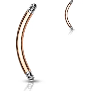 Piercing Šperky4U Piercing - zlacená náhradní tyčka zahnutá 1,2 x 8 mm - ND018RD-1208