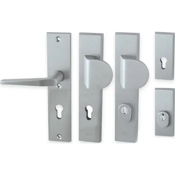 Dveřní kování Bezpečnostní kování AXA - ATLAS 2 hliník Provedení: madlo/kl. s PZ otvorem pro vložku, Povrch: F6 - inox elox, Rozteč: 90 8584138327748