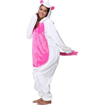 Dámský overall Kigurumi overal Jednorožec Bílo-růžový s křídly Barva: Růžová, Velikost: XL 180-190 cm