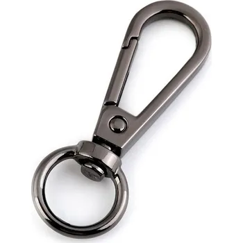 Kabelka Kovová karabina průvlek 12 mm nikl černá