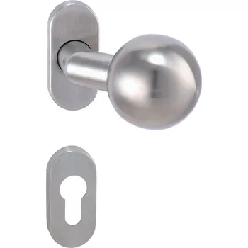 Dveřní kování MP - KOULE VYOSENÁ 55 SET - UOR Provedení: koule otočná/koule otočná + PZ rozety, Povrch: BN - broušená nerez 8584138302981