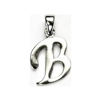 Přívěsek Stříbrný přívěsek, písmeno B, přívěšek ze stříbra, 1,81 g