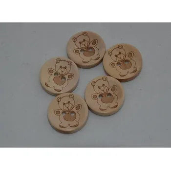 Knoflík Knoflík dřevěný s méďou 2cm