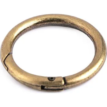 Karabina / kroužek na klíče Ø32 mm - 4 staromosaz