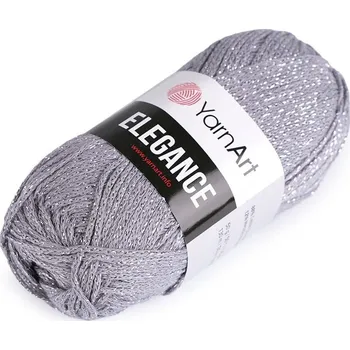 Galanterie Pletací příze Elegance lurex 50 g - 5 (102) šedá stříbrná