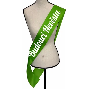 Šerpa/stuha - budoucí Nevěsta, Barva látky limetková zelená