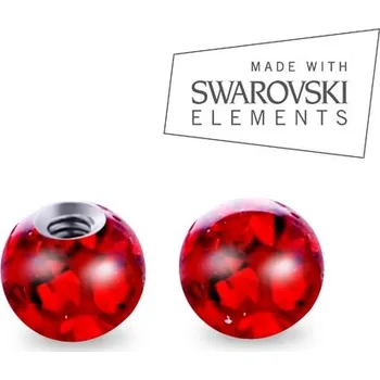 Piercing NUBIS® Náhradní kulička s krystaly Swarovski®, 3 mm, závit 1,2 mm - ND01023-03-R