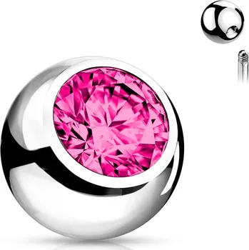 Piercing Šperky4U Náhradní kulička se zirkonem 1,6 x 4 mm - ND024F-1604