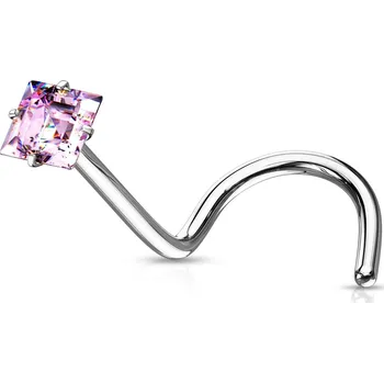 Piercing Šperky4U Zahnutý piercing do nosu čtvereček - N0137P