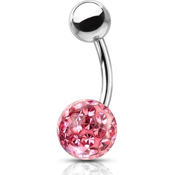 Piercing Šperky4U Piercing do pupíku s kamínky Crystals From Swarovski® kulička 8mm - BS1003P-08