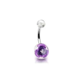 Piercing Šperky4U Piercing do pupíku - banánek s růží - BA01045-A