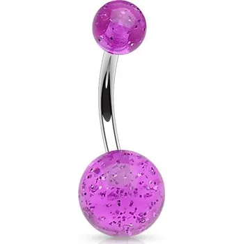 Piercing Šperky4U Piercing do pupíku - banánek se třpytkami - BA01077-A