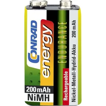Nabíječka baterií Conrad energy Endurance 9 V, NiMH 200 mAh - Akumulátor