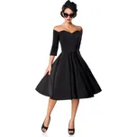 Glara Retro černé dámské šaty s rukávem 562097