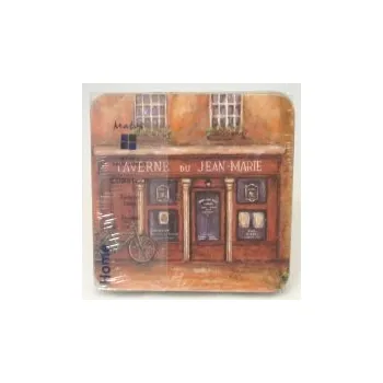 prostírání Korkové prostírání pod skleničky Taverne du Jean-Marie /10,5*10,5 cm/ - 4 ks