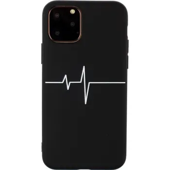 Kryt EKG křivka z měkkého plastu pro iPhone 11 Pro Max - černý