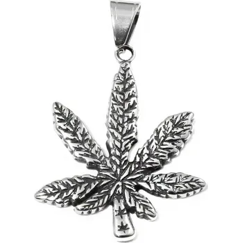 Přívěsek Přívěsek List marihuany 4,5 cm z chirurgické oceli S11012060