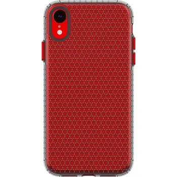 Pouzdro na mobilní telefon Transparentní kryt se strukturou plástve pro iPhone XR - černý