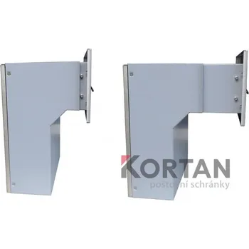 Poštovní schránka 1x poštovní schránka F-046 k zazdění do sloupku + čelní deska s 2x zvonkem ČD-36 - NEREZ / šedá